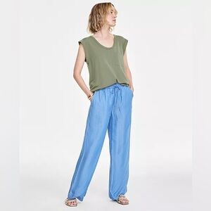 On 34th Chambray Drawstring Wide-Leg Pants